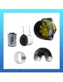 Pack Extracteur TT MAX 125mm 2 Vitesses - Filtre à charbon ProActiv 125mm/250m3/h  - 1