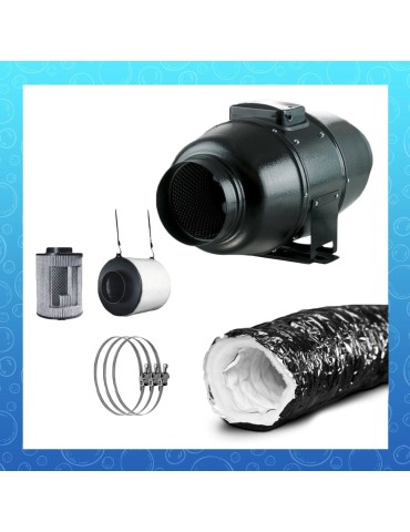 Pack Silent - Extracteur M 125mm 340m3/h - Filtre à charbon ProActiv 125mm 400m3/h