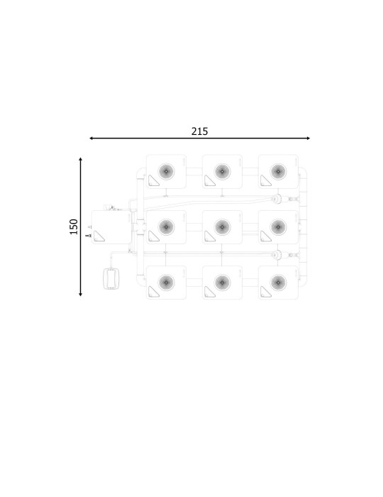 IdroLab RDWC 3 lignes - 9 plantes et 1 réservoir + TurboFLEX- ORIGINAL systèmes hydroponique