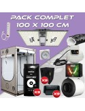Pack complet 100x100cm – Pureled Q320 - Box Q80+ 80x80x180 cm - Kit de ventilation - Pots et terreaux  - 1